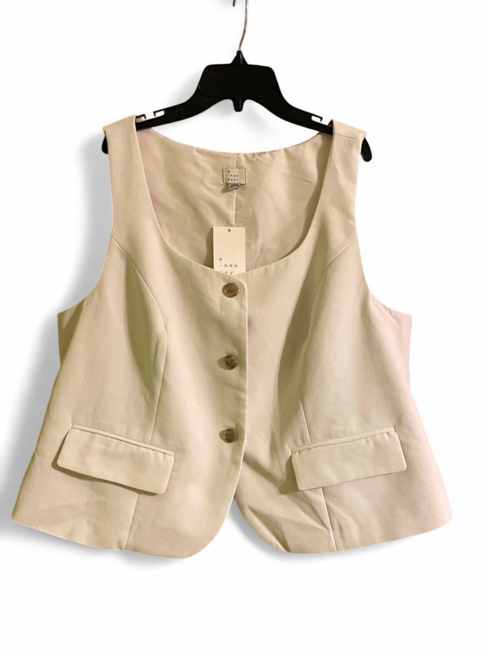 a new day Ivory Sleeveless Buttoned Vest